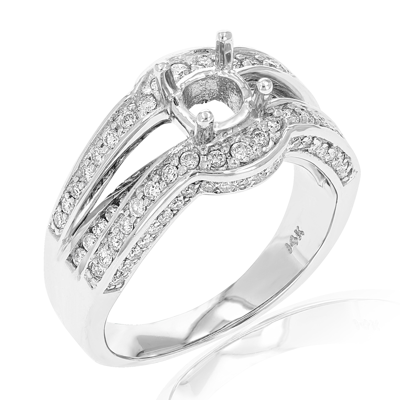 Vir Jewels 1.10 Cttw Semi Mount Diamond Engagement Ring 14k White Gold Round Bridal