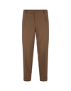 Pt01 Pressed-crease Slim-fit Tailored Trousers In Marrone