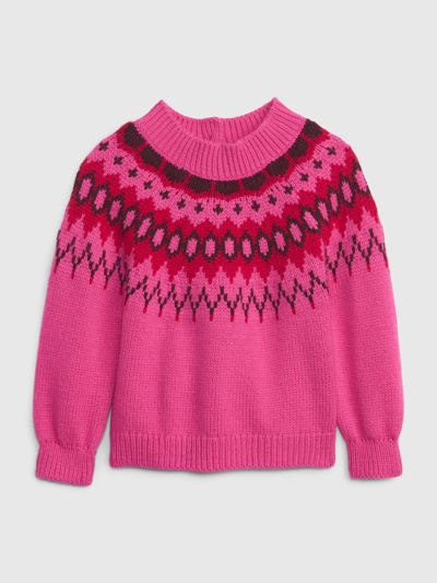 Gap Baby Fair Isle Sweater In Super Pink Neon