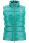 Moncler Ghany Nylon Laqué Down Puffer Vest In Green
