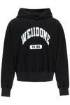 We11 Done Old School Campus Logo Hoodie In Black