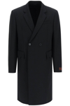 Raf Simons Double-breasted Cotton Coat In Black