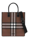 BURBERRY EXAGGERATED CHECK COATED CANVAS TOTE BAG
