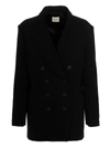 Khaite Tanner Wool-blend Oversized Blazer In Black