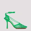 Bottega Veneta Lace-up Leather-trimmed Mesh Pumps In Green