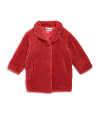Stand Studio Kids' Camille Faux-shearling Coat In Pink