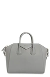 GIVENCHY 'MEDIUM ANTIGONA' SUGAR LEATHER SATCHEL - GREY,BB05118012