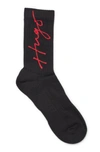 Hugo Two-pack Of Quarter-length Socks With Handwritten Logos In Black