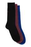 Hugo Boss Three-pack Of Socks In A Cotton Blend In Patterned