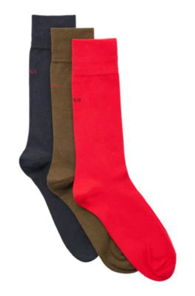 Hugo Boss Three-pack Of Socks In A Cotton Blend In Patterned