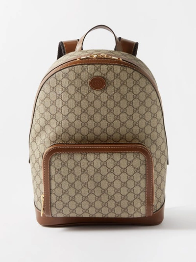 Python backpack with Double G in beige and black