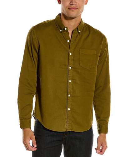 Alex Mill Mill Shirt In Botanical Dye Paper Cotton Rework In Army Olive
