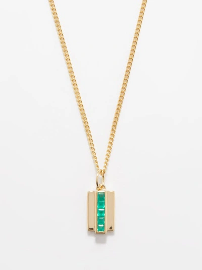 Miansai Vertigo Agate & Gold-vermeil Necklace In Dark Green