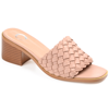 Journee Collection Women's Fylicia Woven Block Heel Slide Sandals In Pink