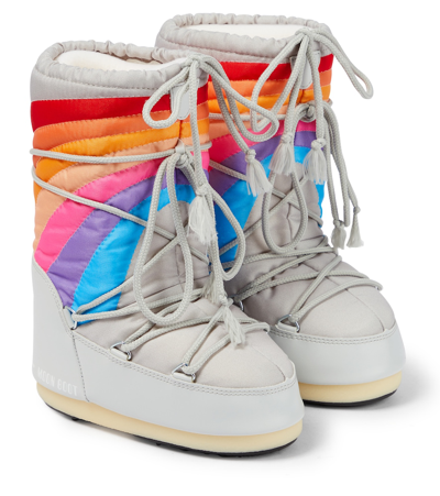 Moon Boot Kids' Icon Rainbow Snow Boots In Grey