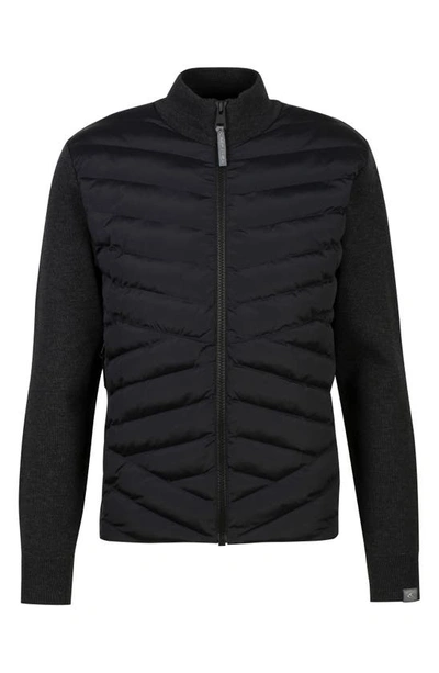 Capranea Noirmont Water Resistant Jacket With Merino Wool Trim In Black