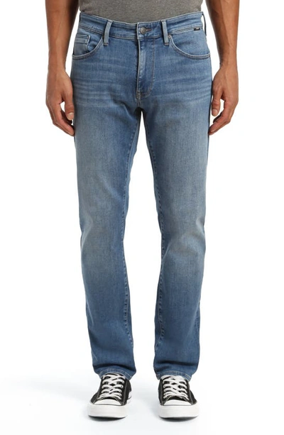 Mavi Jeans Zach Straight Leg Jeans In Mid Used Brushed Newport