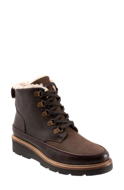 Softwalk Whitney Faux Shearling Lined Boot In Dark Brown