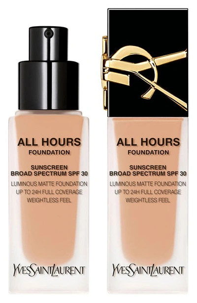 Saint Laurent All Hours Luminous Natural Matte Foundation 24h Longwear Spf 30 With Hyaluronic Acid Mn1 .85 Oz. / 2