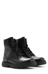 Hugo Boss Leather Half Boots With Logo Details In Black