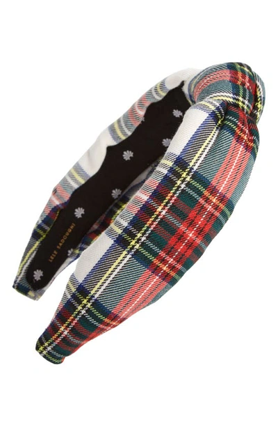 Lele Sadoughi Plaid Knotted Headband In Ivory Plaid