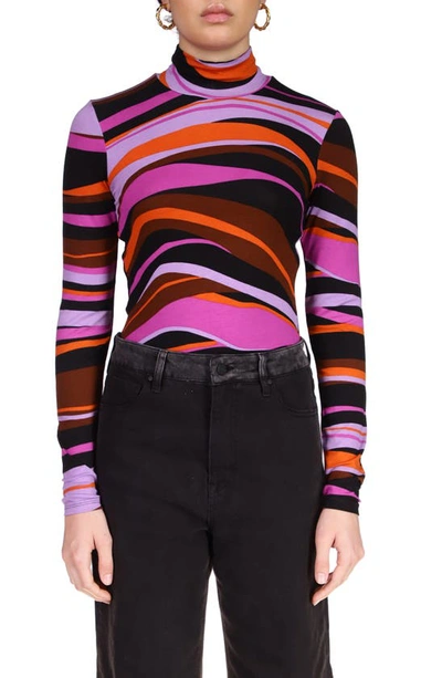 Sanctuary Slinky Mock Neck Top In Gravity