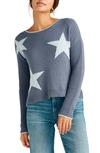 Splendid Frances Intarsia Crewneck Sweater In Ash Navy