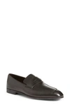 Zegna Men's Lasola Leather Penny Loafers In Black