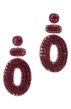 Deepa Gurnani Britt Floral Drop Earrings In Maroon