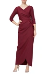 ALEX EVENINGS EMBELLISHED SHEATH EVENING GOWN
