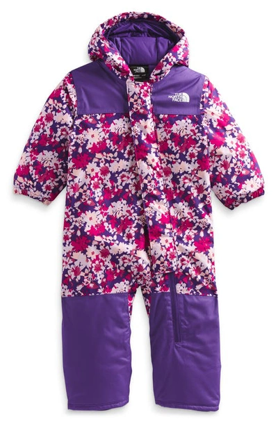 The North Face Babies' Freedom Waterproof Snowsuit In Peak Purple Valley Floral
