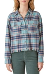 Lucky Brand Raw Edge Plaid Button-up Shirt In Blue Plaid