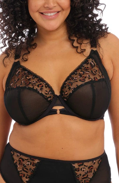 Elomi Namrah Bandless Underwire Plunge Bra In Black