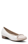 Ara Belinda Ballet Flat In Sand/ White Logo Print