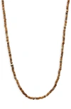 John Varvatos Skull Beaded Necklace In Brass