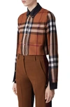 Burberry Paola Check Wool Flannel Button-down Shirt In Dark Birch Brown Chk
