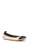 Yosi Samra Samantha Foldable Ballet Flat In Nude/black