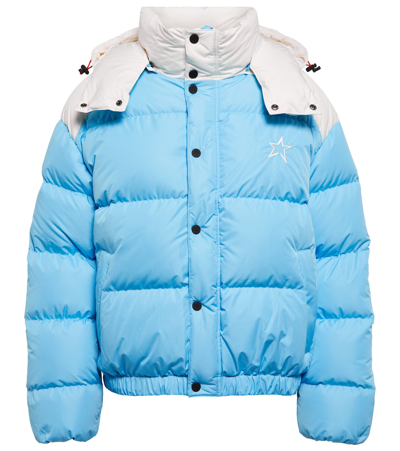 Perfect Moment Moment Logo Puffer Coat In Sky Blue