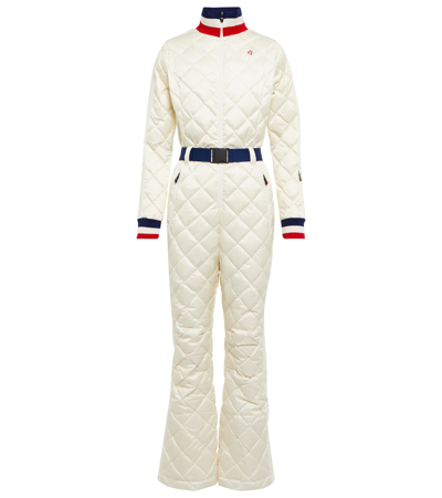 Perfect Moment Voila Quilted Padded Down Ski Suit In Snow-white