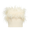 Staud Nellie Feather-trim Bandeau Top In Ivory