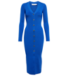 Jonathan Simkhai Ribbed-knit Rayon-blend Midi Dress In Blue-med