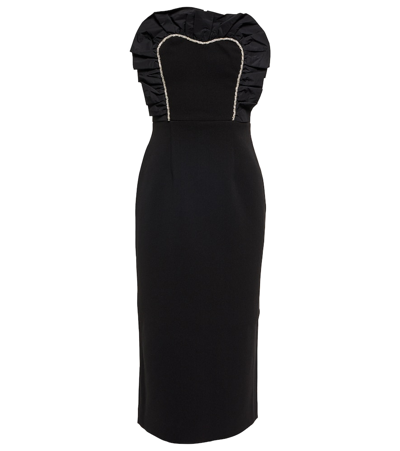 Rebecca Vallance Katie Strapless Midi Dress In Black