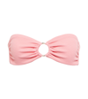 Melissa Odabash Evita Ring-embellished Ribbed Bandeau Bikini Top In Rose Ridges