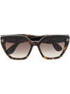 Tom Ford Eyewear Esme Oversized Frame Sunglasses In Brown
