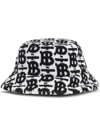 Burberry Tb Monogram Towel Bucket Hat In Black