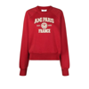 Ami Alexandre Mattiussi Logo-print Organic-cotton Sweatshirt - Unisex - Organic Cotton In Red