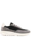 Common Projects Track 80 Leather-trimmed Suede And Ripstop Sneakers In Grey