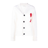 Ami Alexandre Mattiussi Ami De Coeur Cotton-blend Cardigan In White