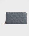 Bottega Veneta Intrecciato Leather Continental Wallet In Thunder/gold