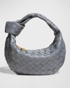 Bottega Veneta Jodie Mini Intrecciato Knot Hobo Bag In Thunder